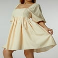 thumbnail image 4 of PENGXIANG Robe Courte à Manches Bouffantes Imprimé Floral Col Carré Robe Tutu Féerique Douce Robe de Soirée Rose 2TG, 4 of 7
