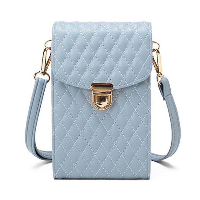 Bolso pequeño de Pu para mujer, minibolso bandolera pequeño, bolso para teléfono móvil con rombos a la moda