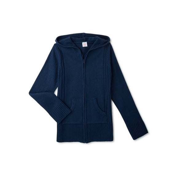 Wonder Nation Girls School Uniform Hooded Sweater, Sizes 4-18