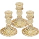 thumbnail image 1 of Candelabro de vidrio cónico - Candelabros de mesa para decoración de bodas, decoración de mesa de centro, candelabro, candelero, champán dorado, 3 piezas, 10 * 8 cm, 1 of 5