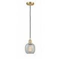 thumbnail image 1 of 516-1P-SG-G105-Innovations Lighting-Belfast-1 Light Mini Pendant in Industrial Style-6 Inches Wide by 9 Inches High   Satin Gold Finish with Clear, 1 of 1