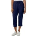 thumbnail image 3 of QATAINLAV Lightweight Capri for Women Casual Cropped Lounge Work Athletic Travel Pants with Pockets Quick Dry Hiking Sweatpants Navy L, 3 of 9