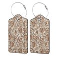 thumbnail image 5 of Rocae Indian Paisley1 for Leather Luggage Baggage Tags ID Label Privacy Cover ID Label with Stainless Steel Loop and Address Card, 5 of 5