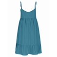 thumbnail image 3 of Women'S Summer Dress 2025 Spaghetti Strap Sleeveless V Neck Casual Swing Sundress  Blue XXXL, 3 of 5