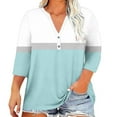 thumbnail image 5 of Tauxra Plus Size Clothes for Women, V-Neck Button Down Casual Printed comfortable Top, Women's Plus Size 3/4 Sleeve Blouse, 5 of 5