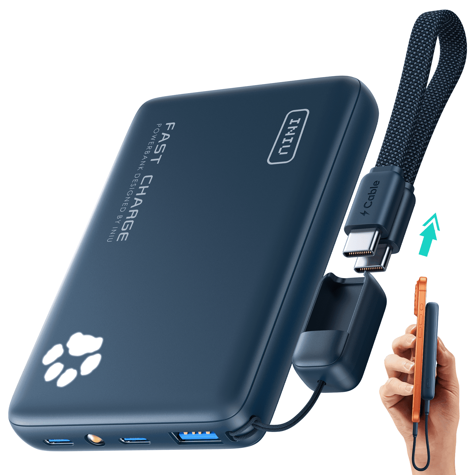 Swiss Tech Portable Power Bank, 10000mAh, Wireless Charging