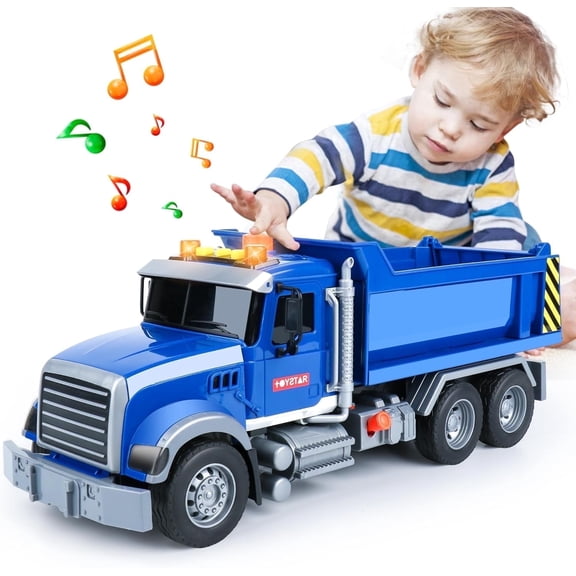 Toddler Truck Toys for Boys Age 3-6, Dump Truck with Lights and Sounds for Kids Boy Christmas Birthday Gift