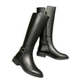 thumbnail image 2 of Bnwani Women Boots Pointed Zipper Thick Chunky Knee-High Knight Boot Black Size 4.5, 2 of 5