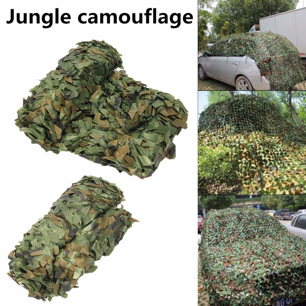 Army Net Camo Camping Car Cover Hide Leaves Mesh Portable Shade Woodland 