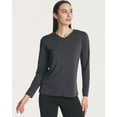thumbnail image 2 of Real Essentials 4-Pack: Women's Dry-Fit Long-Sleeve V-Neck Athletic Workout Shirt (Available in Plus Size), 2 of 7