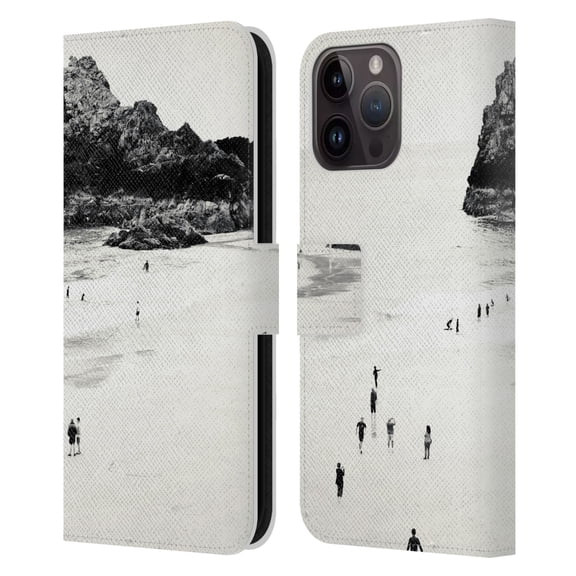 Head Case Designs Officially Licensed Dorit Fuhg Travel Stories Cornwall Beach Life Leather Book Wallet Case Cover Compatible with Apple iPhone 15 Pro Max