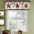 thumbnail image 3 of Texas Star Red Curtain Valances for Windows, Kitchen Valance Window Treatments Panel 2 Pack, Farmhouse Berry Wooden Vintage Rod Pocket Short Curtains for Bathroom Bedroom 42 x 12 Inch, 3 of 8