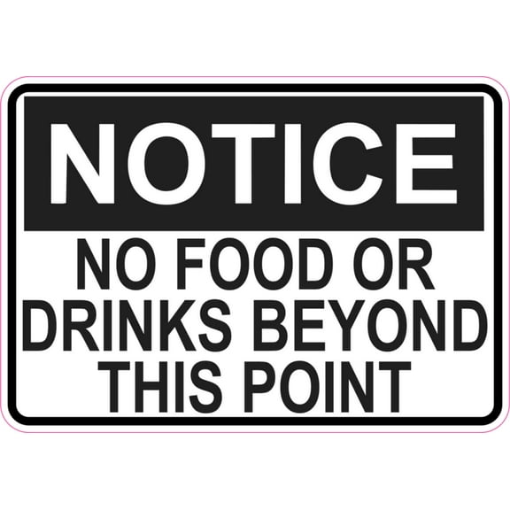 5in x 3.5in Notice No Food Or Drinks Magnet Magnetic Door Sign Magnets