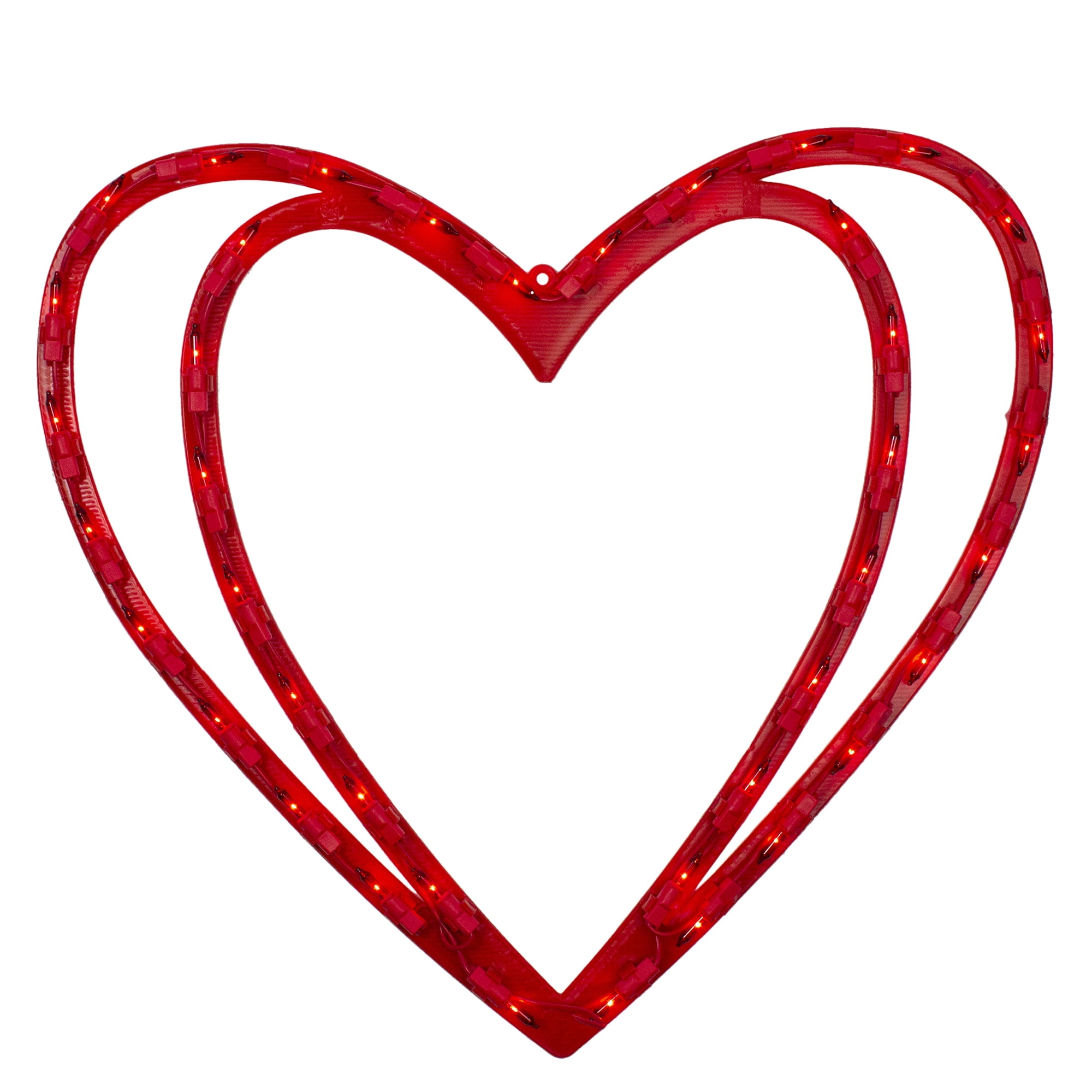 17" Lighted Valentine's Day Double Heart Window Silhouette Decoration