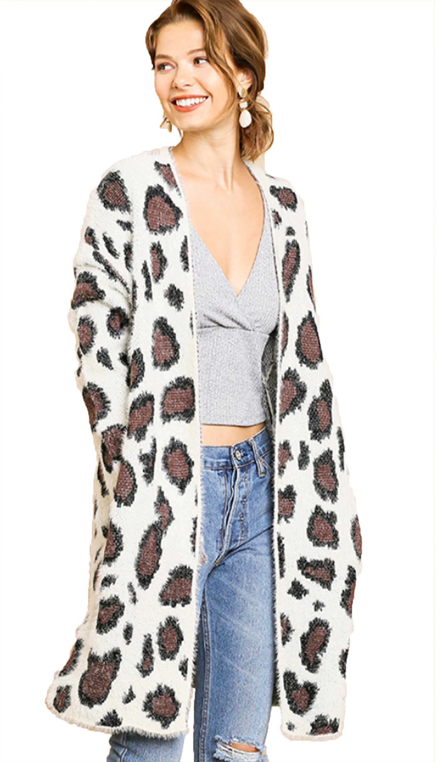 cream open front cardigan