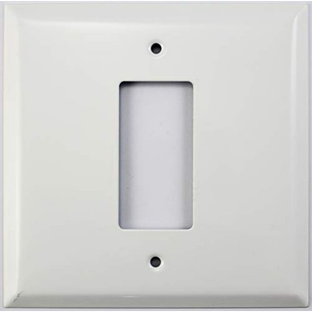 Over Sized Jumbo Smooth White 2 Gang Wall Plate 1 Gfci Rocker Opening Walmart Com Walmart Com