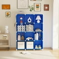 thumbnail image 3 of Cube Storage Organizer, 12 Cube Closet Organizers and Storage Shelves, DIY Stackable Bookshelf for Bedroom, Home, Admiral Blue, 3 of 15