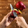 thumbnail image 3 of FANTECK Utility Knife 6 Inch, Japanese Damascus Kitchen Petty Knife, VG10 67 Layer Pro Razor Sharp Cutting Fruit Carving Chef’s Paring Knives with Sheath& Gift box, Ergonomic Pakkawood Handle, 3 of 8