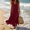 thumbnail image 6 of Dvprdro V Neck Sleeveless Ribbed Knit Soft Stretchy Loose A Line Maxi Dress for Women 2026 Summer Beach Vacation Solid, 6 of 10