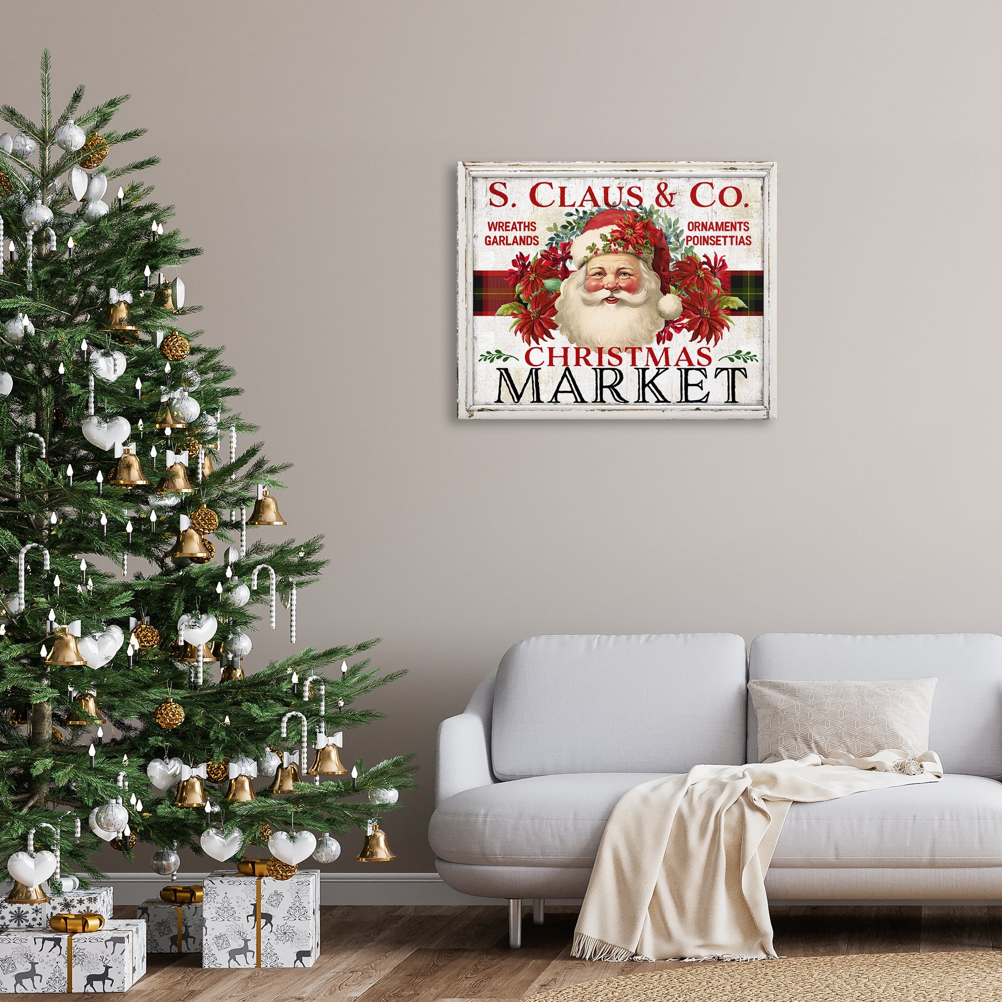 Stupell Industries Holiday Christmas Market Holiday Painting Gallery Wrapped Canvas Art Prints Wall Art, 40 x 30