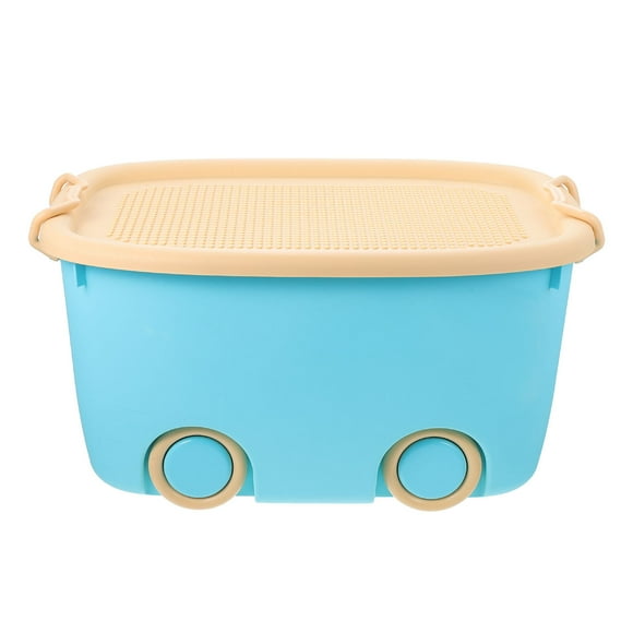 WRITWAA Plastic Storage Bins with Wheels Sky-blue Easy to Move for Bedroom Use 1Set