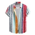 thumbnail image 2 of Jjayotai Mens George Shirts, Men Casual Stripe Print Turndown Short Sleeve Beach Shirt, Vintage Tees for Men, 2 of 6