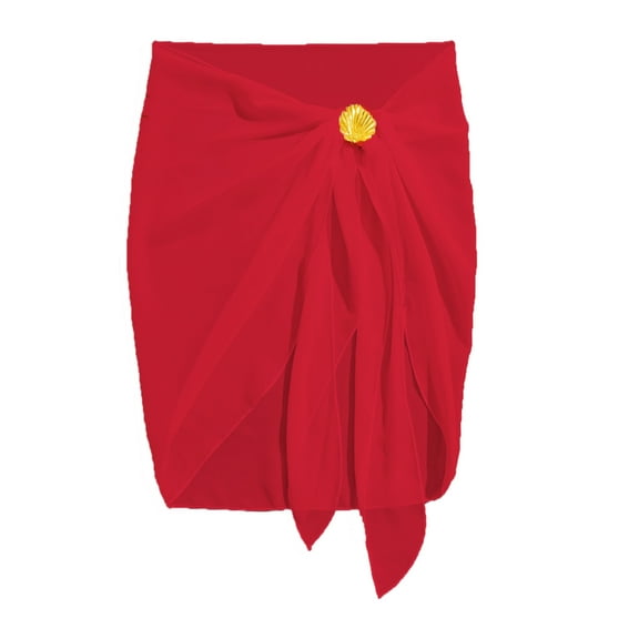 Jesscasday Women Chiffons Beach Skirt Shell Beach Wrap Sarongs Swim Sarongs Beach Covers Up Solid Color Beach Wrap Short Sarongs