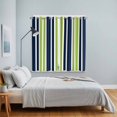 thumbnail image 5 of Curtains 84 Inches Long 2 Panels, Navy Blue Green Striped Grommets Window Treatment Curtain, Modern Minimalist Ombre Lines Thermal Curtains Drapes for Living Room/Bathroom, 5 of 9