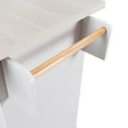 thumbnail image 1 of K&K Îlot de Cuisine avec Armoire à Déchets Rabattable, Îlot de Cuisine Roulant avec Rallonge Rabattable de Rangement, Porte-Épices, Porte-Serviettes et Tiroirs, Chariot de Cuisine avec Tablette Ajustable pour Cuisine et Salle à Manger, Blanc, 1 of 35