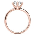 thumbnail image 3 of Solitaire Brilliance 2CT Round Brilliant Moissanite Solitaire Engagement 6 Prong Ring 10K Rose Gold, Ring Size 8.5, 3 of 5
