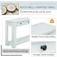 thumbnail image 3 of Console Table with 4 Drawers, Rustic Entryway Sofa Table with Storage Shelf, Solid Wood Narrow Sofa Foyer Table for Entryway, Hallway, Living Room, Home Decor, Antique White, 3 of 9