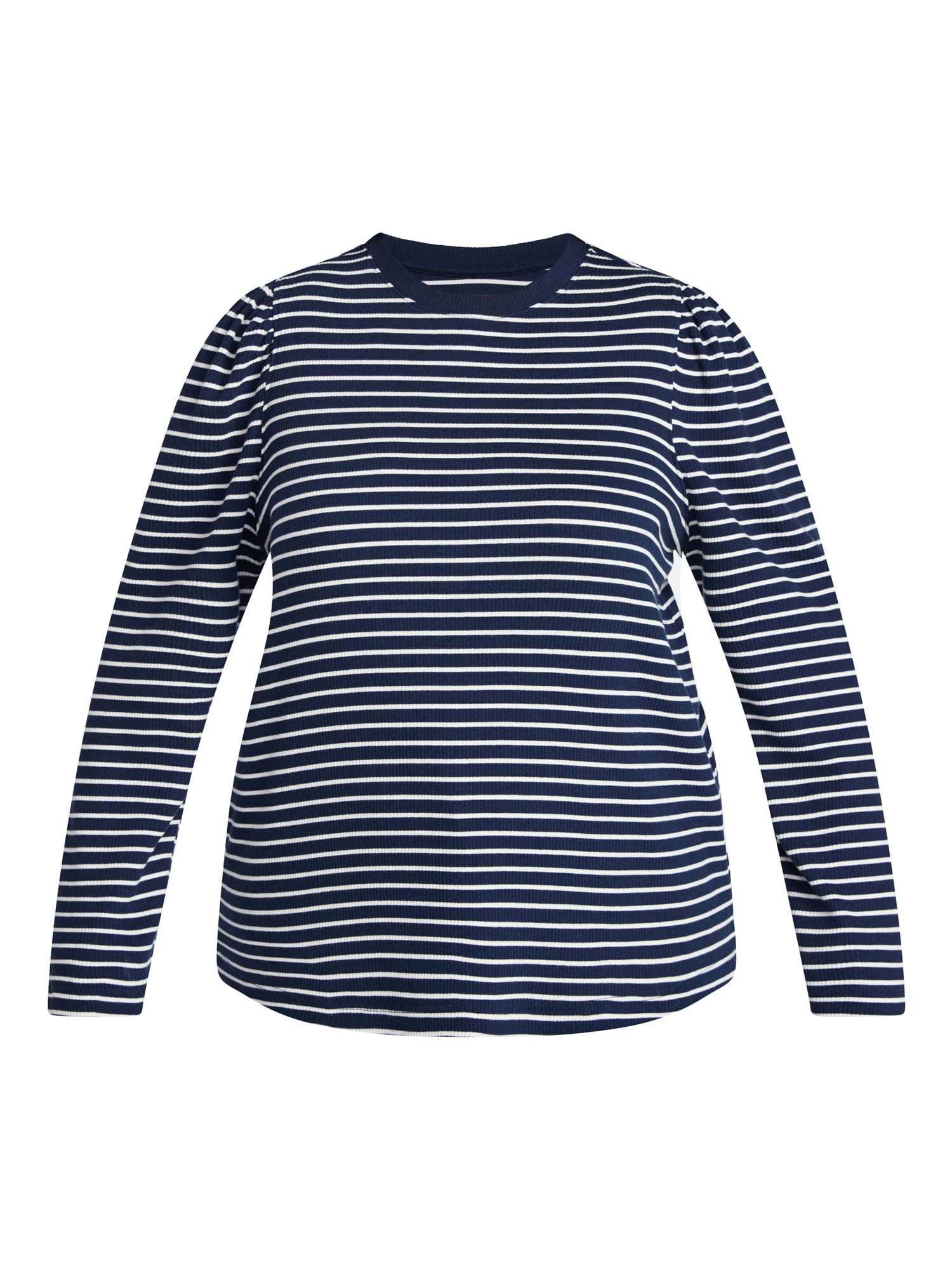 Terra & Sky Women's Plus Puff Long Sleeve Crewneck Top, Sizes 0X-5X