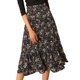thumbnail image 1 of Falmidi fluicon dobladillo con volantes escalonados y cintuelástiestampapamujer Negro-Floral M, 1 of 7