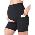 thumbnail image 2 of Gustave Maternity Yoga Workout Shorts with Pockets Pregnant Women Comfy Stretch Active Short Pants Leggings for Running Gym Biker "Black, XL", 2 of 7