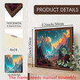 thumbnail image 3 of A 12*12-inch wooden framed painting - magnificent alien mountains. It can be used as a home decoration item or as a wonderful gift., 3 of 6