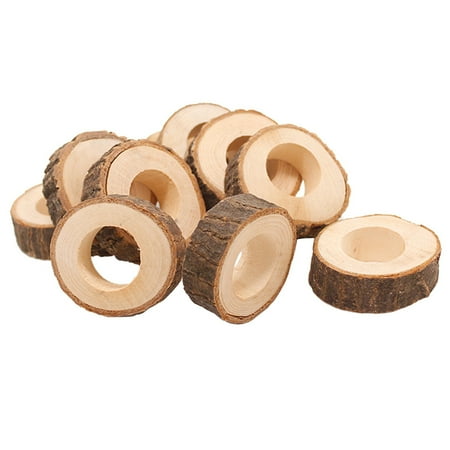 

Hemoton 7pcs Wooden Napkin Rings Creative Napkin Holders Serviette Buckles for Dinner Party