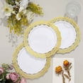 thumbnail image 6 of BalsaCircle 10 Round 7" White Disposable Salad Dinner Plastic Plates Gold Lace Trim Party Events Decorations, 6 of 8