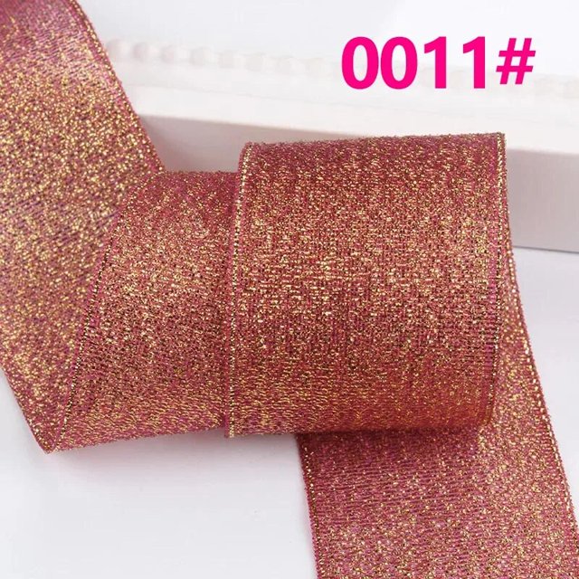 10Meters Ribbons Gold Silver Glitter Silk Satin Ribbons Crafts Wedding Decorative DIY Ribbons Bow Christmas Gift Wrap Decor