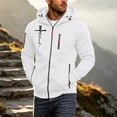 thumbnail image 2 of UVEASISHA Men Full Zip Hooded Sweatshirt Cross Graphic Zip Up Hoodies Contrast Color Zipper Fleece Lined Hoodie Jackets Stylish Street Jacket with Pockets White 3XL, 2 of 7