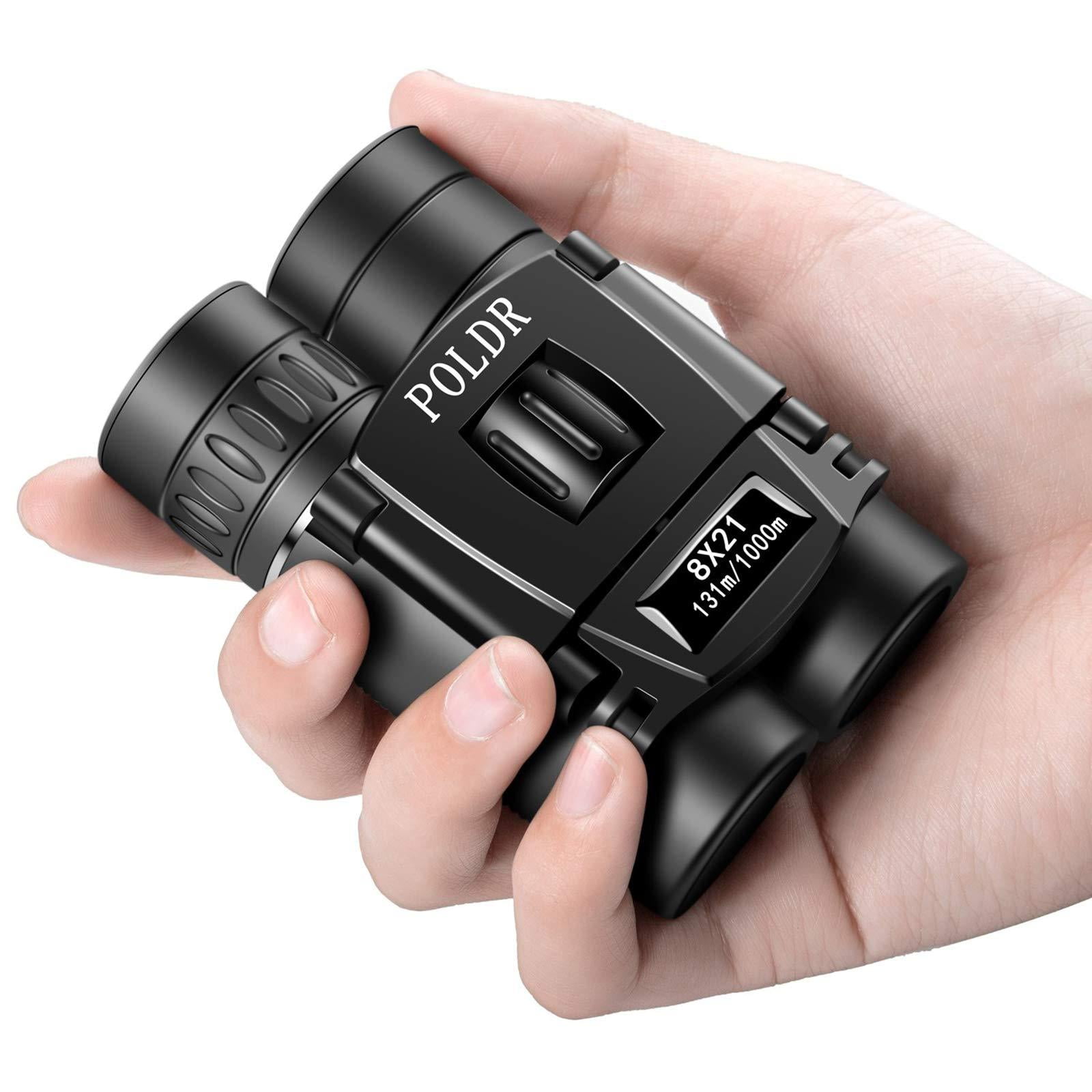 POLDR 8x21 Small Compact Lightweight Binoculars for Adults Kids Bird Watching Traveling Sightseeing.Mini Pocket Folding Binoculars for Concert Theater ...