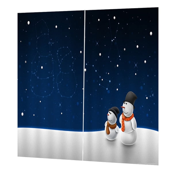 Cortina de Navidad 2x cortinas de puerta de ventana con temática de Navidad ciegas para la decoración de Navidad 16 # dieciséis# Magideal Cortina de Navidad
