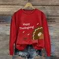 thumbnail image 2 of Tiqkatyck Womens Sweatshirt for Women Graphic Women's Happy Thanksgiving Turkey Oversized Crew Neck Pullover Hoodie Womens Long Sleeve Tops for Women Trendy, Sweatshirt for Women Red, 2 of 3