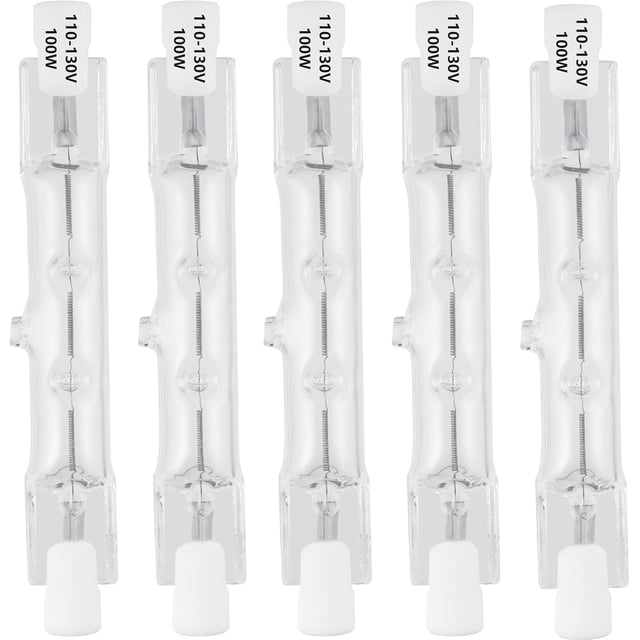 Ampoule Halogène R7S 100W 120V 78mm à Intensité Réglable Type J78 T3 J à Double Extrémité Ampoule pour Projecteur pour Travail, Sécurité, Éclairage Paysager, Lampadaires 900lm Blanc Chaud 2800K (Lot de 5)
