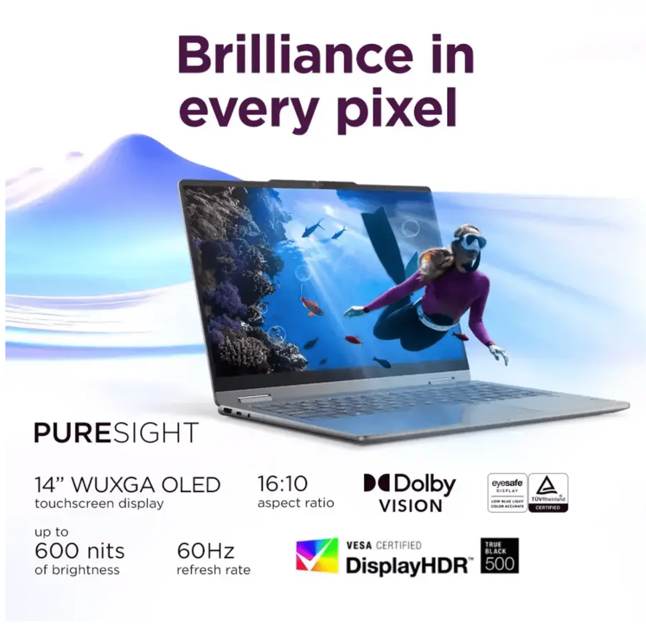 Lenovo Yoga 7i 2-in-1 Copilot+ PC, 14" 600Nits OLED Touch (1920x1200), Ultra 5 226V (Beats Ultra 5 125U), 15H Battery, Backlit KB, Thunderbolt, Privacy cam, FP, Wi-Fi 7, Win 11 Pro, W/128G PSD