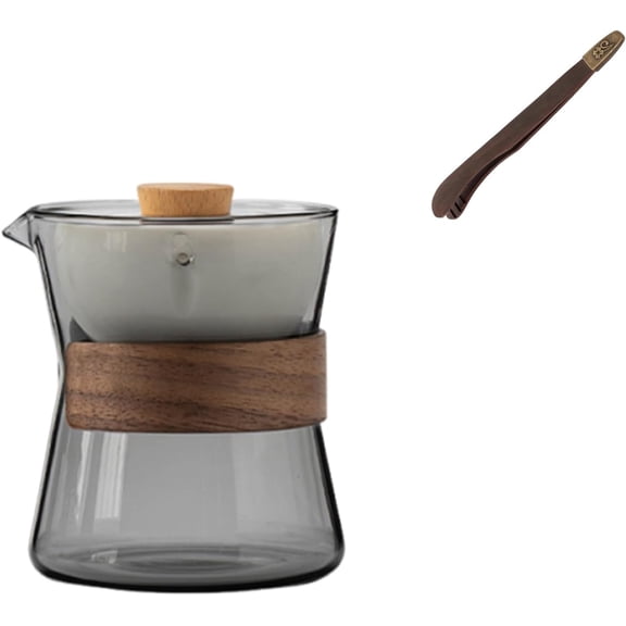 Heat-Resistant Glass Teapot with Rotating Strainer, 360 Rotating Glass Teapot with Infuser, Portable Clear Tea Kettle with Wooden Handle, Tea Set Gift