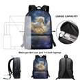 thumbnail image 6 of Uourmeti Large Capacity 17 Inch Backpack for Travel Shopping, Spacious Interior Smooth Zipper Front Pocket School Backpack, Celestial White Horse Print, 6 of 6