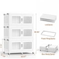 thumbnail image 5 of BROVIEW 165Gal Extra Large Storage Bins with Lid, 660Qt Plastic Stackable Storage Bins with Wheels, Collapsible Closet Organizer and Storage Drawers, Storage Cabinets for Home, Office, 3 Pack, White, 5 of 6