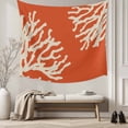thumbnail image 5 of Coral Orange Tapestry for Bedroom Wall Hanging Tapestry, Coastal White Ocean Marine Nautical Beach Ceiling Backdrop Tapestries Poster Blanket Wall Decor for Teens Room Living Room Dorm 39" x 59", 5 of 8