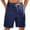 Dark Blue, variant on Jalioing Men's Shorts Basic Elastic Waist Drawstring Lounge Shorts Casual Loose Summer Beach Shorts with Pocket