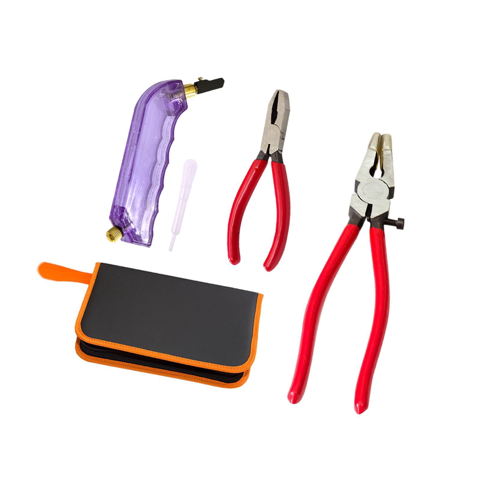 Tachiuwa Glass Cutter Tool Glass Breaking Pliers Nippers with Storage Bag Professional Glass Pliers Mosaic Tile Pliers for Fused Glass